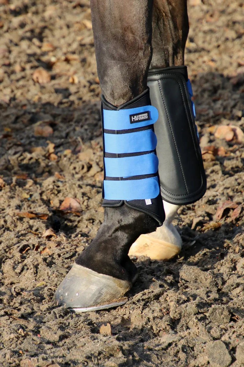 Hy Armoured Guard Neoprene Brushing Boots - Black/Palace Blue-1